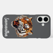 Tiger Snarling Imitats Sequin Look Personalisiert Case-Mate iPhone Hülle (Rückseite (Horizontal))
