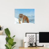 Tiger Snow Mountains Winterlandschaft Foto drucken Poster (Heimbüro)