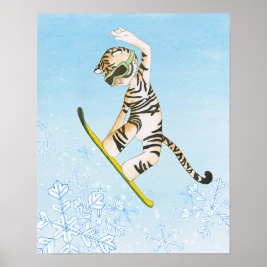 Tiger Snowboarding Poster (Vorne)