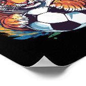 Tiger Soccer Byll Fierce Jungle Animal Poster (Ecke)