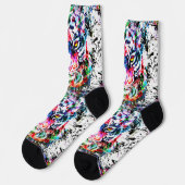 Tiger Socken | Farbige Tiger Head Socks (Linkes Detail)