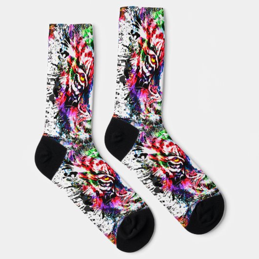 Tiger Socken | Farbige Tiger Head Socks (Rechts)
