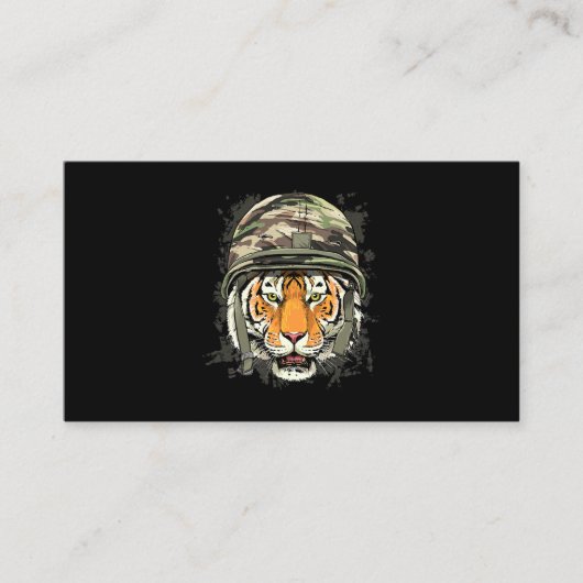 Tiger Soldier Veteran Army Tiger Safari Animal Lov Visitenkarte (Vorderseite)