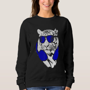 Tiger Sonnenbrille Kopfhörer Festival Musik Fan Ti Sweatshirt