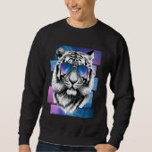 Tiger Space Brillen Galaxy Sonnenbrillen Vaporwave Sweatshirt (Vorderseite)