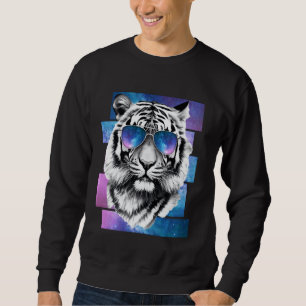 Tiger Space Brillen Galaxy Sonnenbrillen Vaporwave Sweatshirt