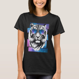 Tiger Space Brillen Galaxy Sonnenbrillen Vaporwave T-Shirt