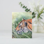 Tiger Spaziergang durch Dschungel Postkarte (Stehend Vorderseite)