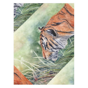 Tiger Spaziergang durch Dschungel Tischdecke