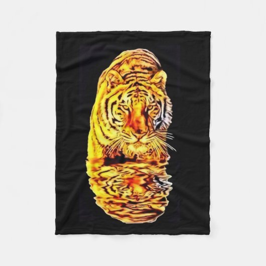 Tiger-Spiegel-Kunst Nouveau Fleece-Decke Fleecedecke (Vorderseite)