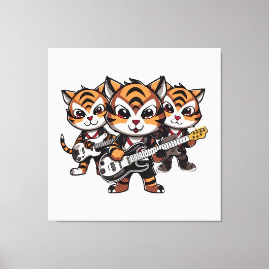 Tiger spielen Band Leinwanddruck (Vorderseite)