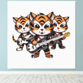 Tiger spielen Band Leinwanddruck (Insitu (Holzboden))