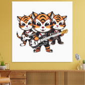 Tiger spielen Band Leinwanddruck (Insitu (Wohnzimmer))