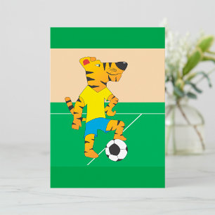 Tiger spielt Fußball Einladung