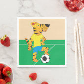 Tiger spielt Fußball Serviette (Beispiel)