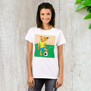 Tiger spielt Fußball T-Shirt