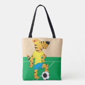 Tiger spielt Fußball Tasche (Rückseite)