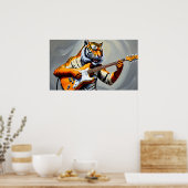 Tiger spielt Gitarre Poster (Küche)