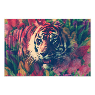 Tiger Spring Digital Art Collage Fotodruck
