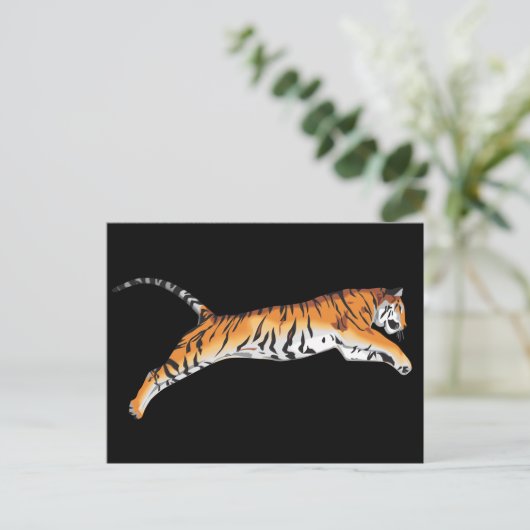 Tiger springen postkarte (Stehend Vorderseite)