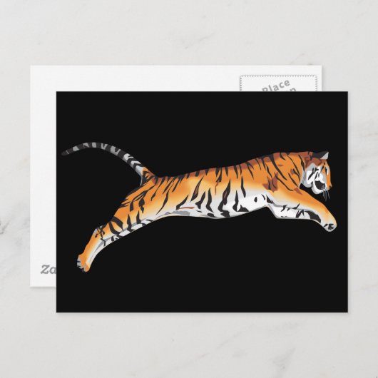 Tiger springen postkarte (Vorne/Hinten)
