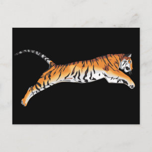 Tiger springen postkarte