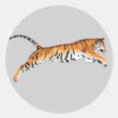 Tiger springen runder aufkleber (Vorderseite)