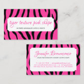 Tiger Sprinklen Textur Rosa Form Rahmen Visitenkarte (Vorne/Hinten)