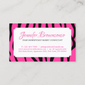 Tiger Sprinklen Textur Rosa Form Rahmen Visitenkarte (Rückseite)