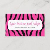 Tiger Sprinklen Textur Rosa Form Rahmen Visitenkarte (Vorderseite)