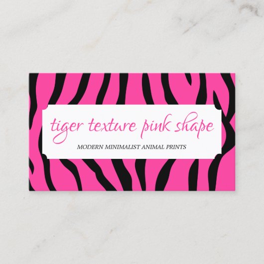Tiger Sprinklen Textur Rosa Form Rahmen Visitenkarte (Vorderseite)