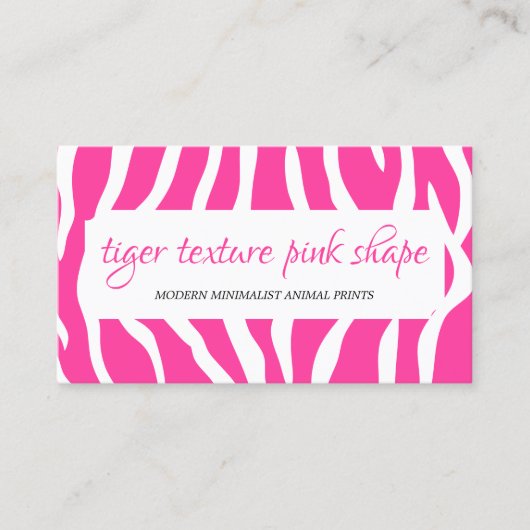 Tiger Sprinklen Textur Rosa Form Rahmen Visitenkarte (Vorderseite)
