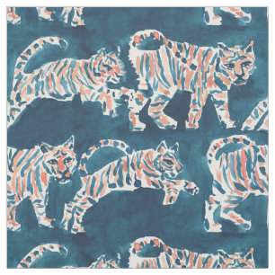 TIGER-SPRUNG Boho schickes Safari-Aquarell-Muster Stoff