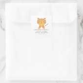Tiger Square Address Label Quadratischer Aufkleber (Tasche)