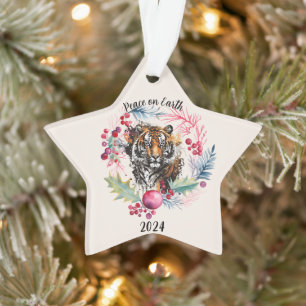 Tiger Star Shaped Acrylic Ornament