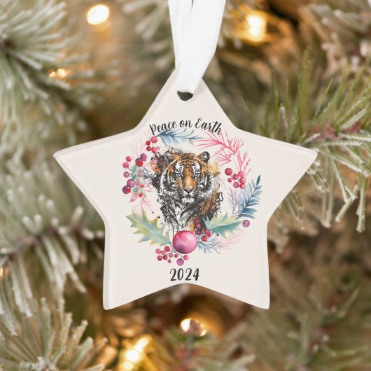 Tiger Star Shaped Acrylic Ornament (Baum)