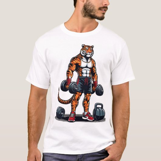 "Tiger Stärke: Fierce Gym Workout "" T-Shirt (Vorderseite)