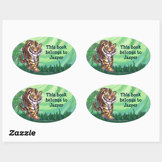Tiger Stationery Ovaler Aufkleber (Blatt)