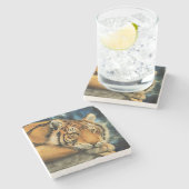 Tiger Steinuntersetzer (Seitenansicht)