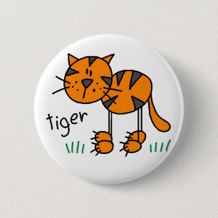 Tiger-Stick-Figure-Button Button