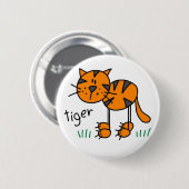 Tiger-Stick-Figure-Button Button (Vorne & Hinten)