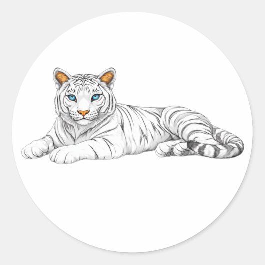 tiger sticker. Bright burning eyes are watching  Runder Aufkleber (Vorderseite)