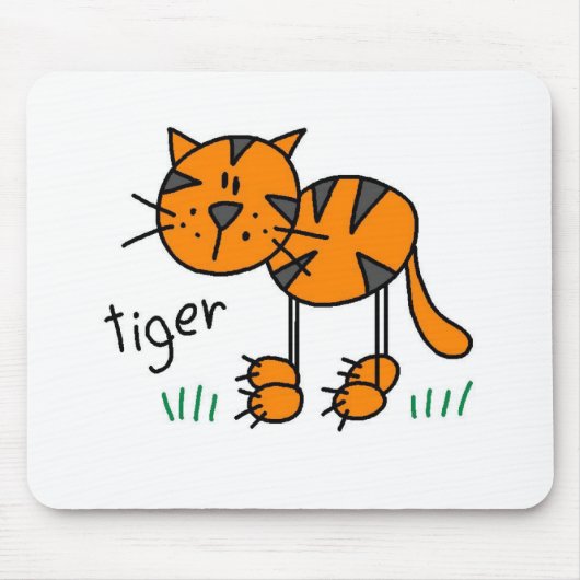 Tiger-Stickfigur-Mauspad Mousepad (Vorne)