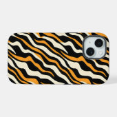 Tiger Stipes Pattern iPhone 15 Hülle (Rückseite (Horizontal))