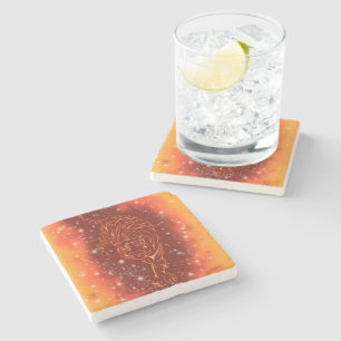 Tiger Stone Untersetzer läuft in Galaxy Starry Nig