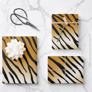 Tiger Streifen Exotic Animal Print Geschenkpapier Set