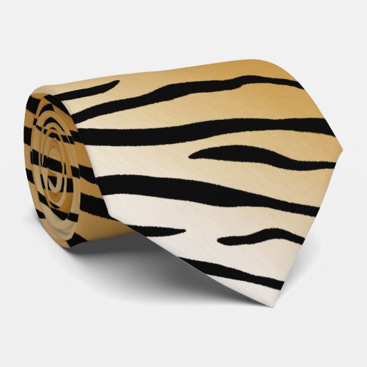 Tiger Streifen Exotic Animal Print Krawatte (Gerollt)