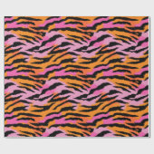 Tiger Streifen farbenfroh Animal Print Retro Glam Geschenkpapier (Flach)