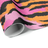 Tiger Streifen farbenfroh Animal Print Retro Glam Geschenkpapier (Rolleneckpunkt)