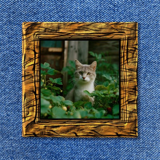 Tiger-Streifen-Fotobild-Button Button